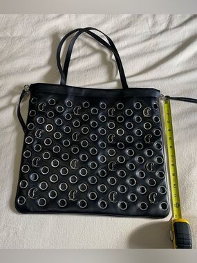 Christian Louboutin Black Leather Tote with Red Interior